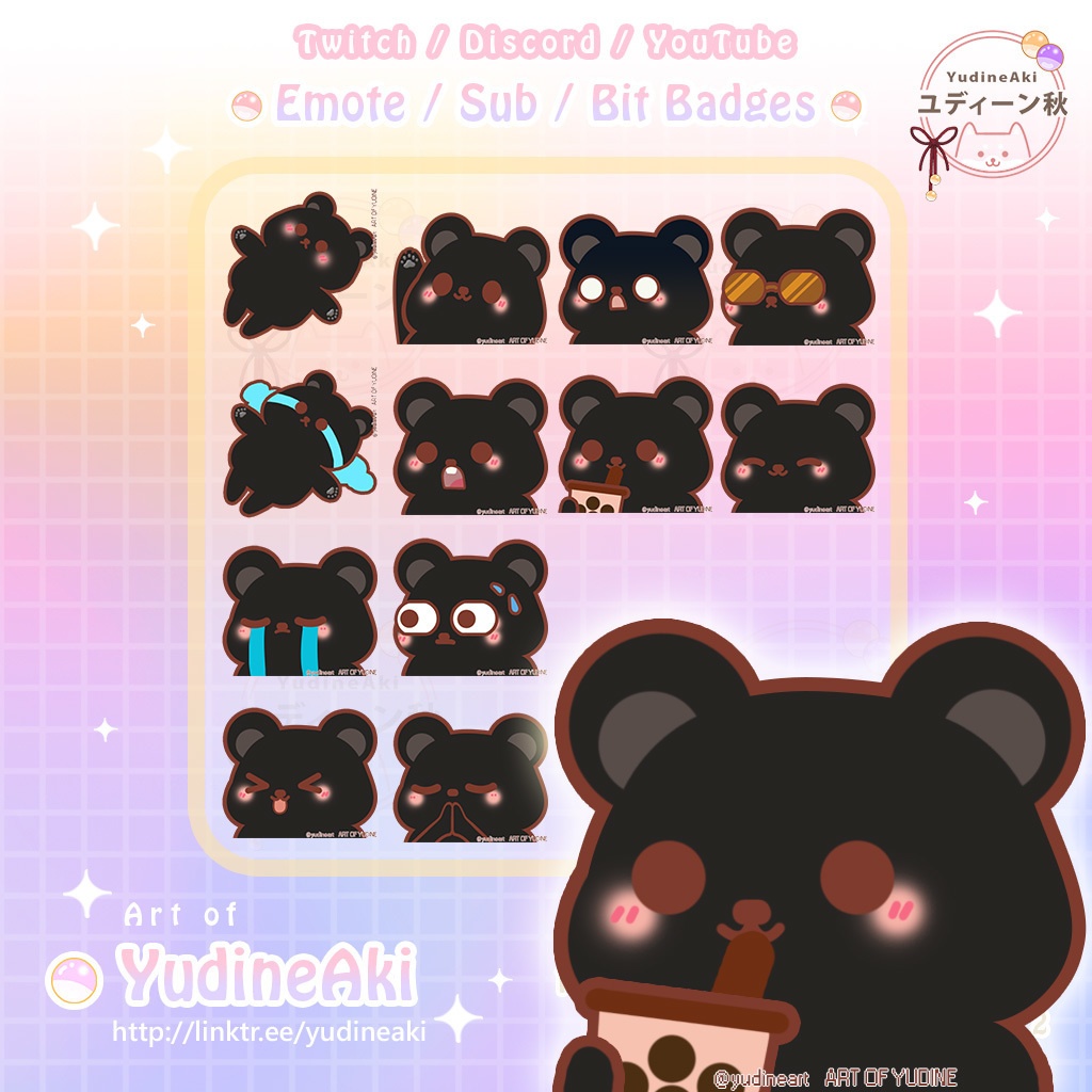 黒熊の絵文字(12個)