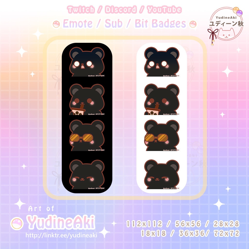 黒熊の絵文字(12個)