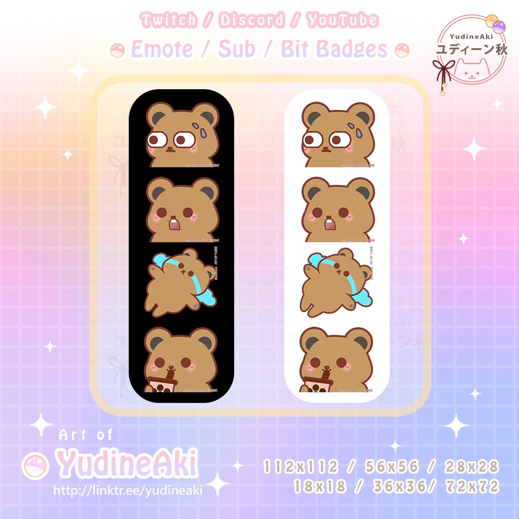 茶色熊の絵文字(12個)