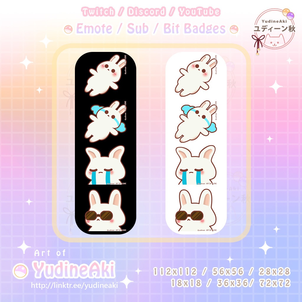 白いウサギの絵文字(12個)