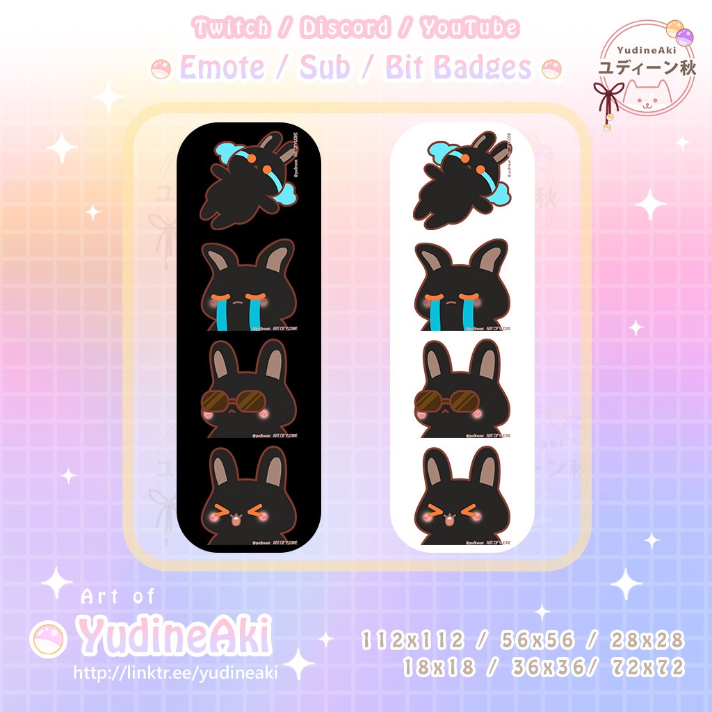 黒ウサギの絵文字(12個)