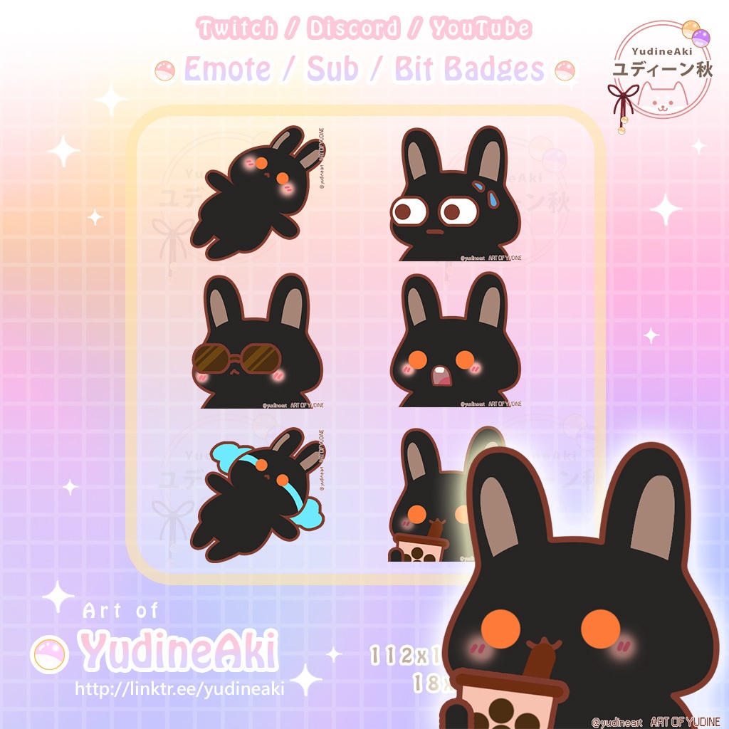 黒ウサギの絵文字(12個)