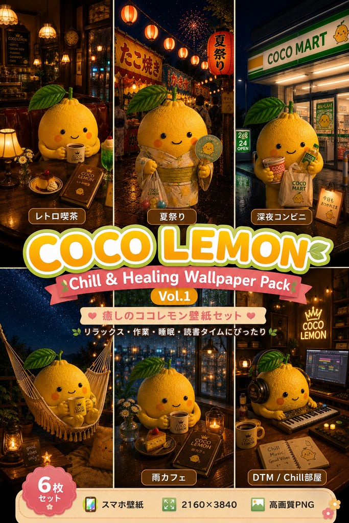 COCO LEMON Chill & Healing Wallpaper Pack Vol.1