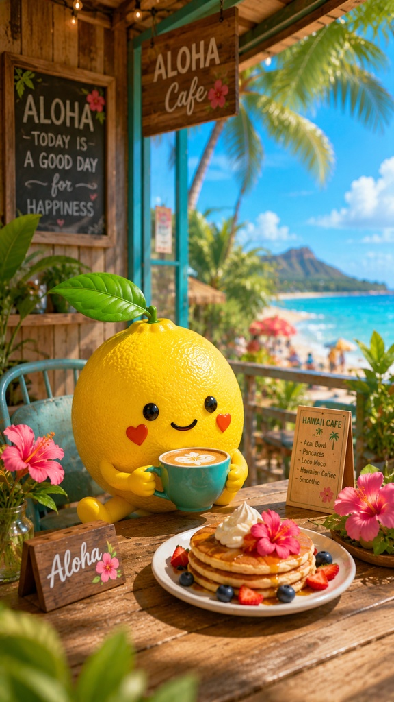 【高画質スマホ壁紙】COCO LEMON Aloha Travel 🍋🌺|癒しのハワイ壁紙5枚セット