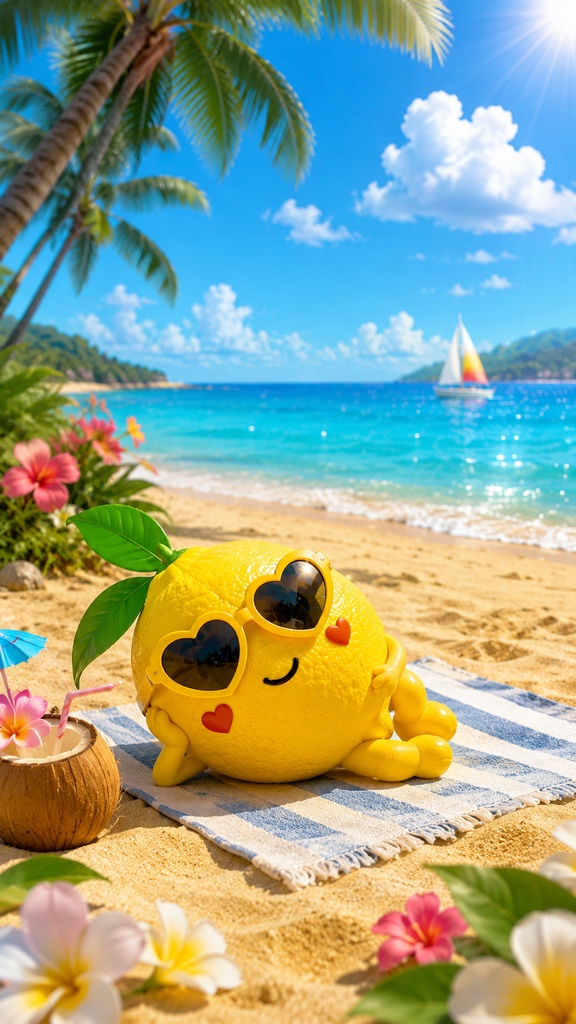 【高画質スマホ壁紙】COCO LEMON Premium Aloha Collection 🍋🌺|南国ナイト&ビーチ5枚セット