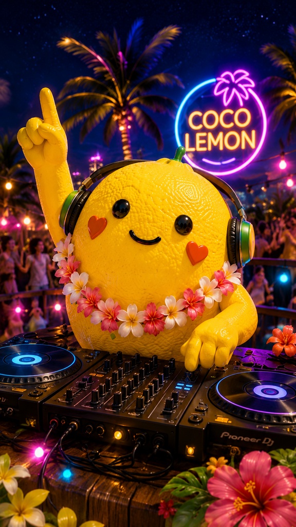 【高画質スマホ壁紙】COCO LEMON Premium Aloha Collection 🍋🌺|南国ナイト&ビーチ5枚セット