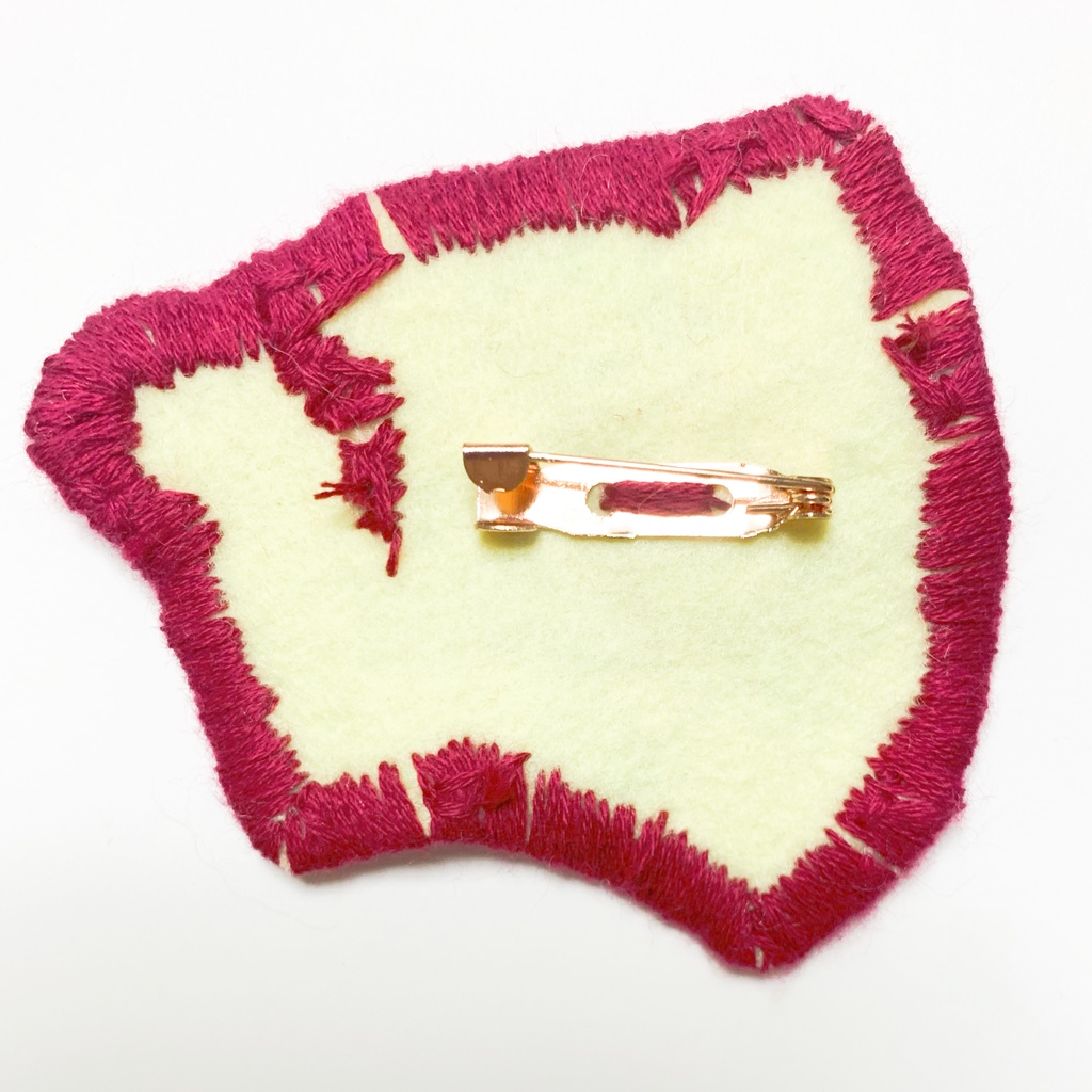 ねこねこキャットブローチ 灰猫