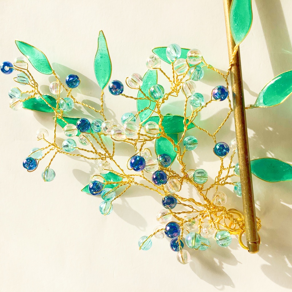 ブルーベリー ディップアートかんざし