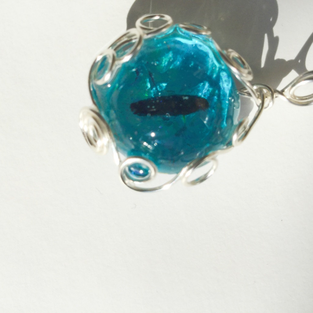 ドラゴンアイのペンダント ウォーターブルー