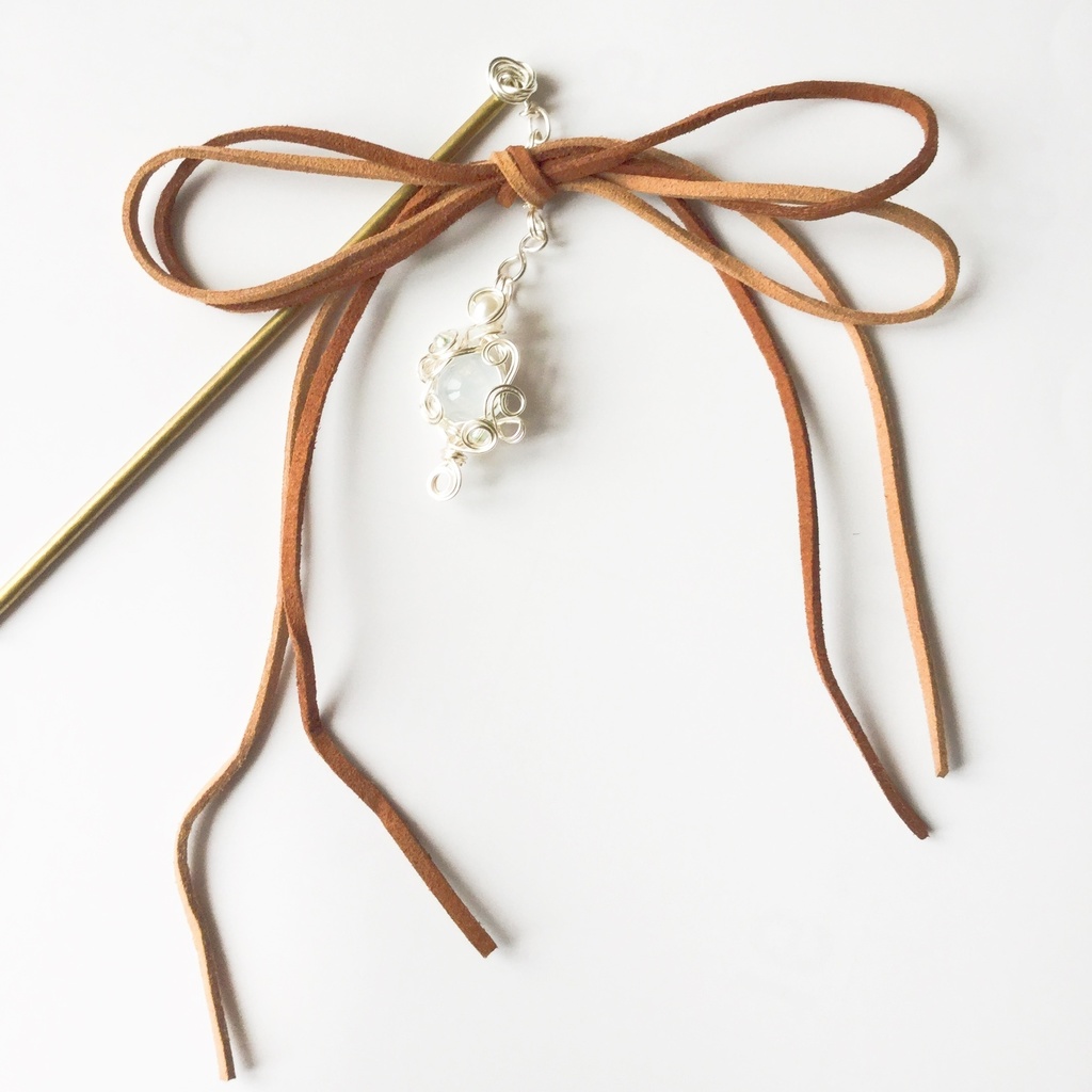 スウェードリボンのかんざし