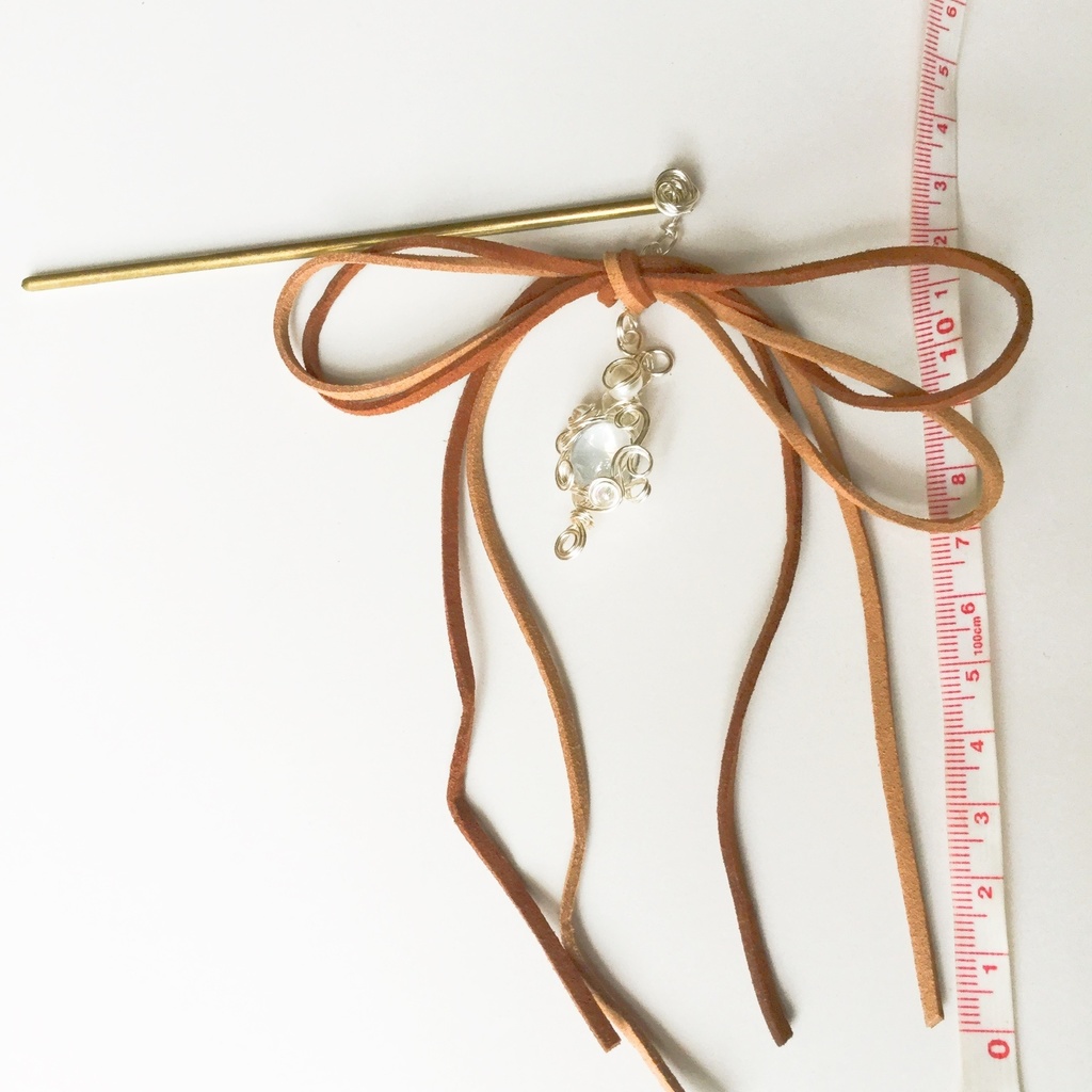 スウェードリボンのかんざし