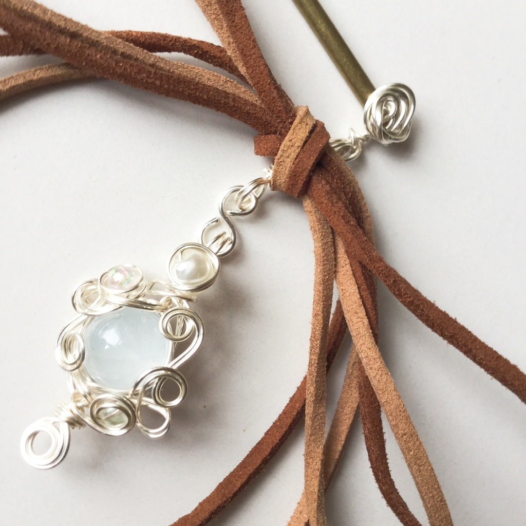 スウェードリボンのかんざし