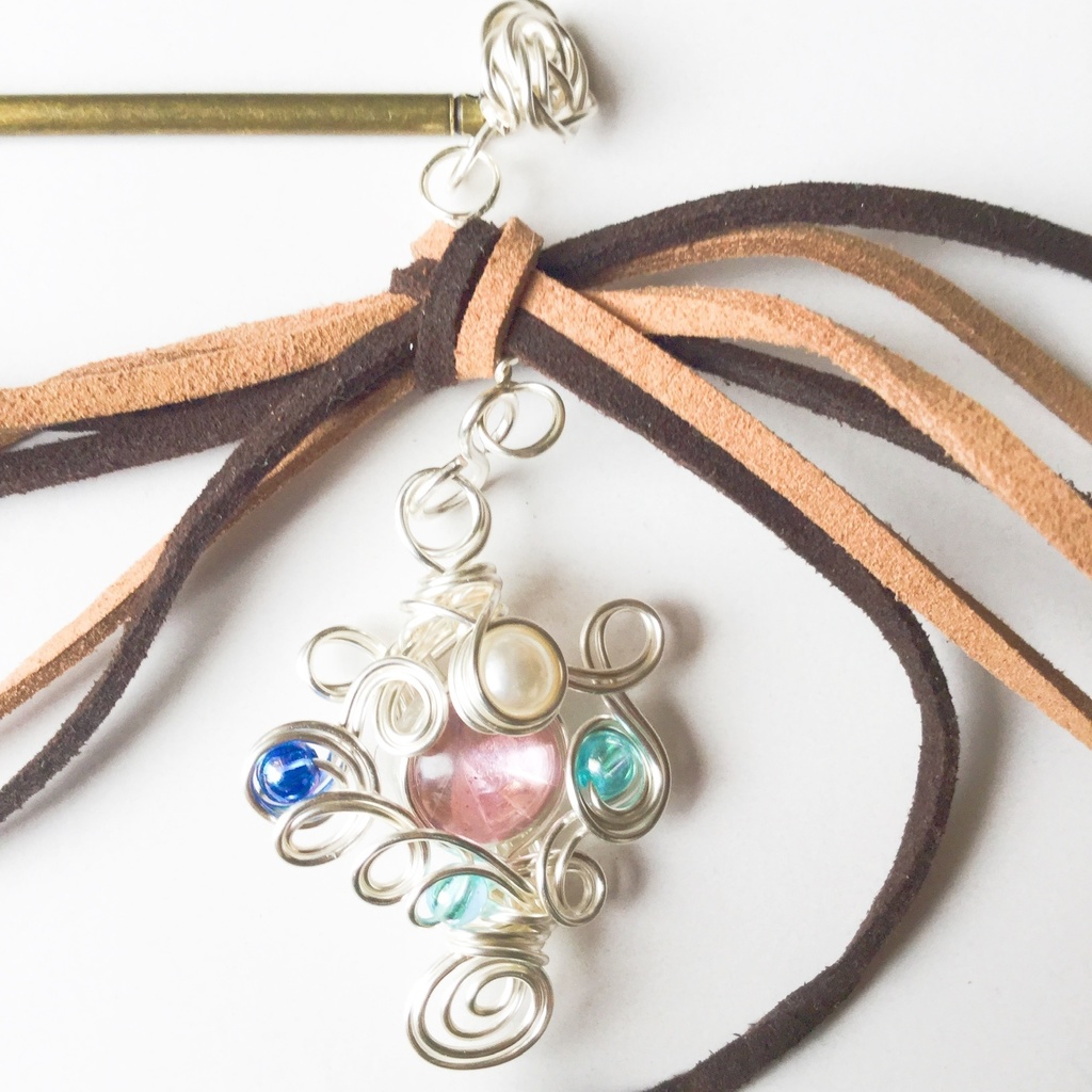 スウェードリボンのかんざし