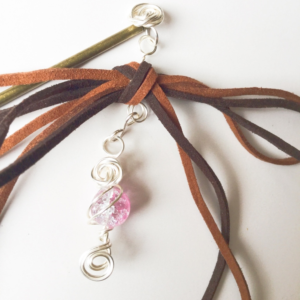 スウェードリボンのかんざし