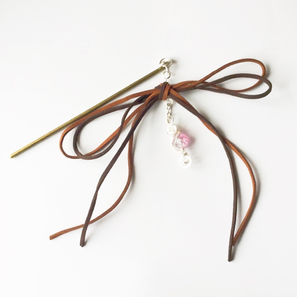 スウェードリボンのかんざし