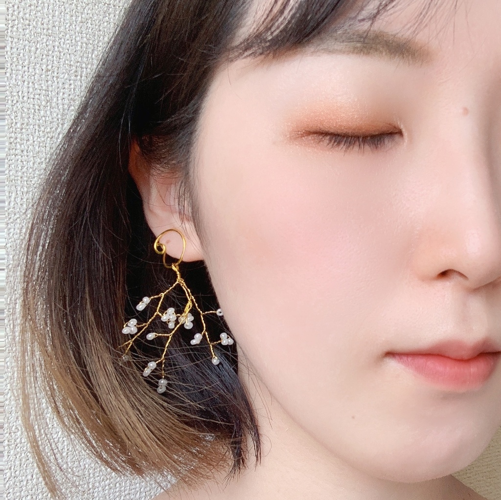 【痛くない】スワッグイヤリング【調節可能】