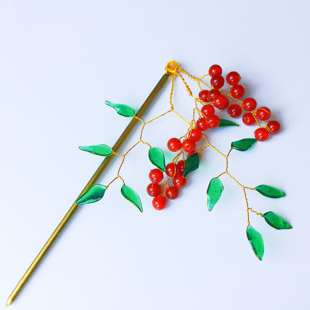 【天然石アゲート】宝玉のかんざし