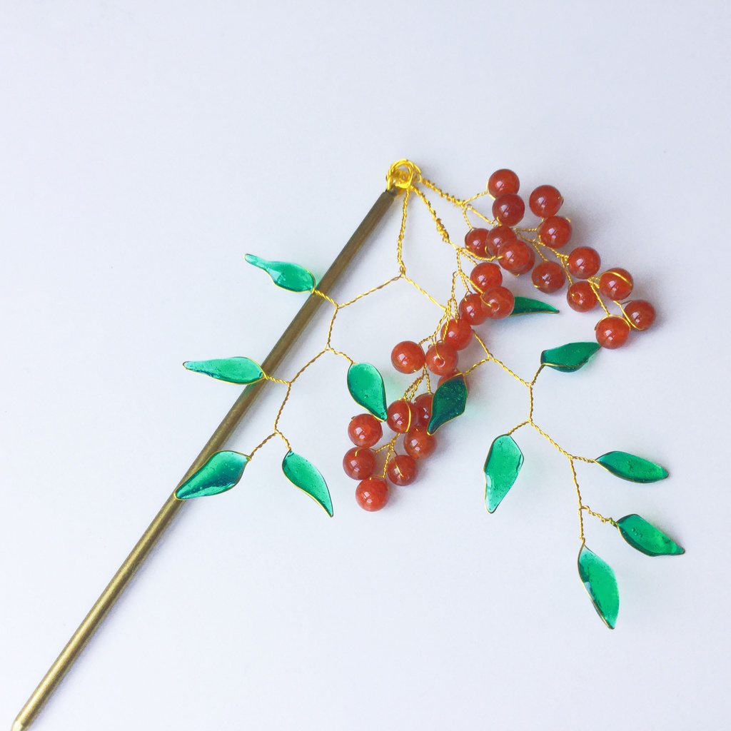 【天然石アゲート】宝玉のかんざし