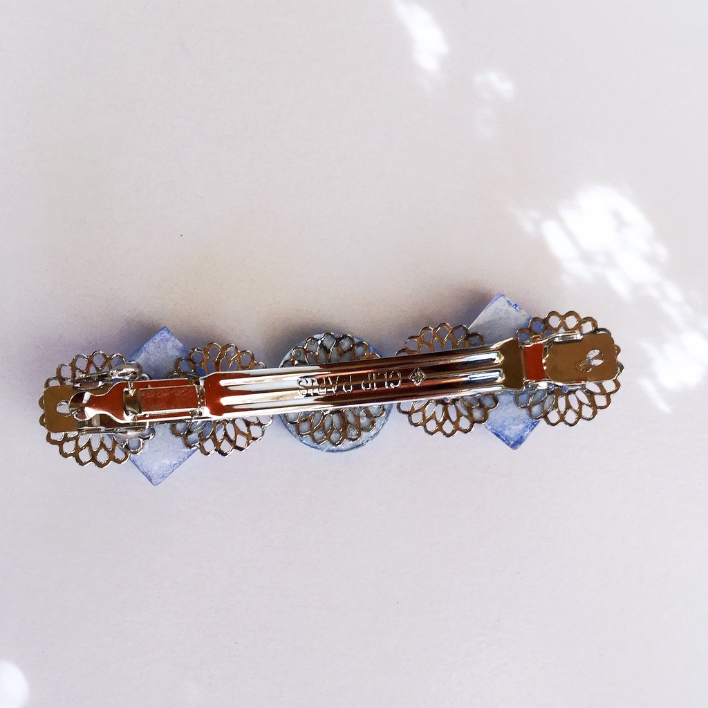 水の宝石バレッタ