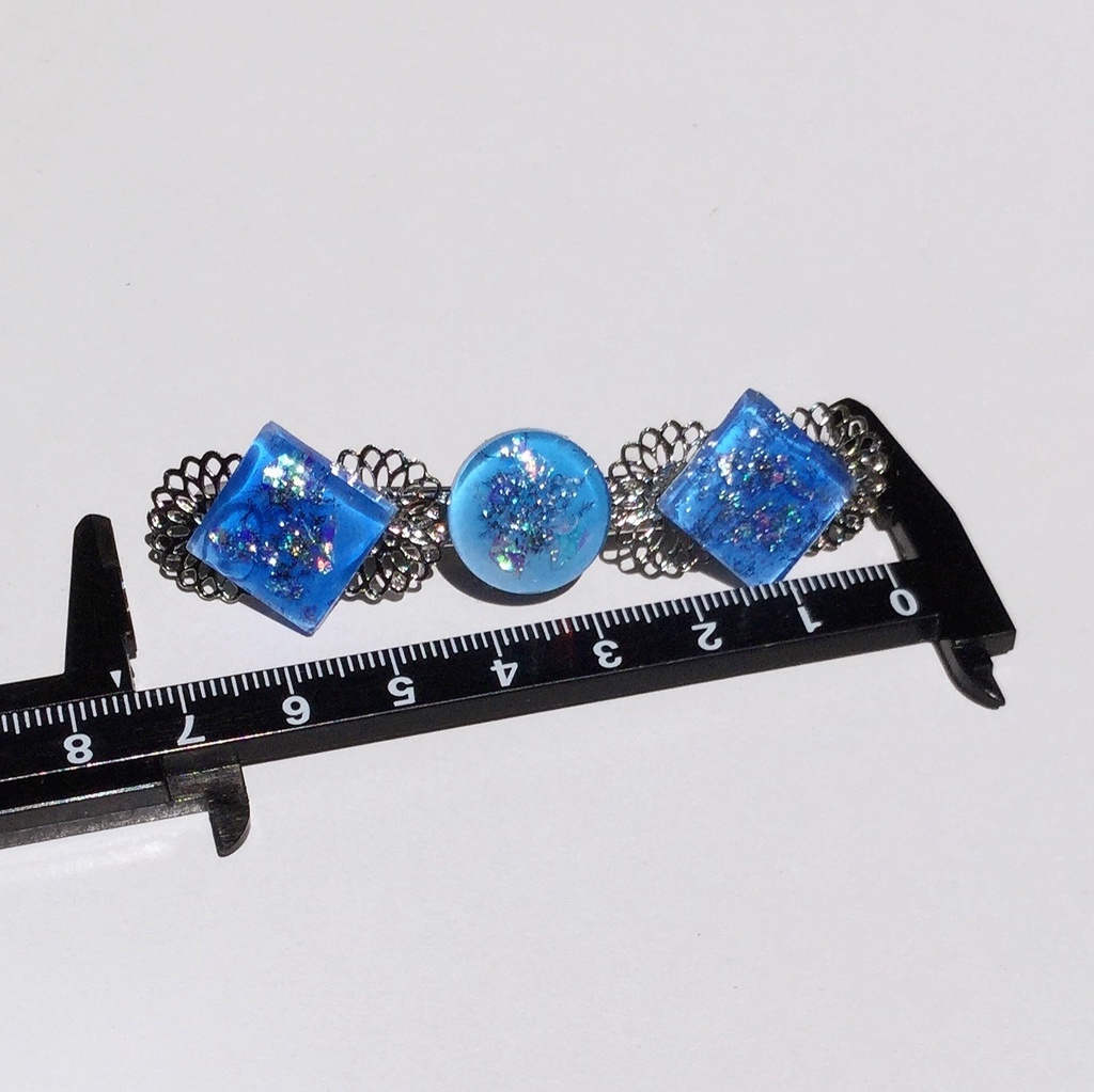 水の宝石バレッタ