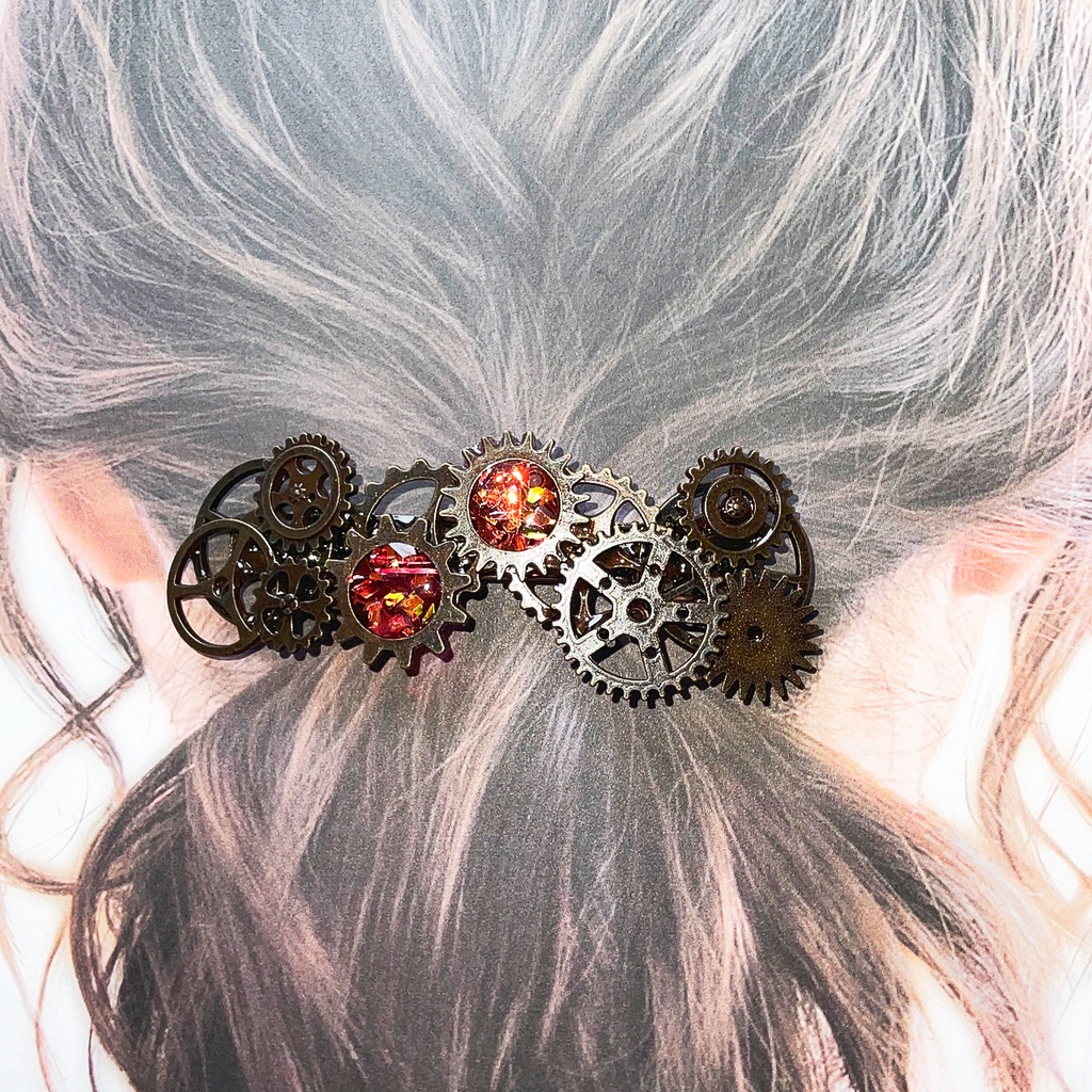 歯車のバレッタ