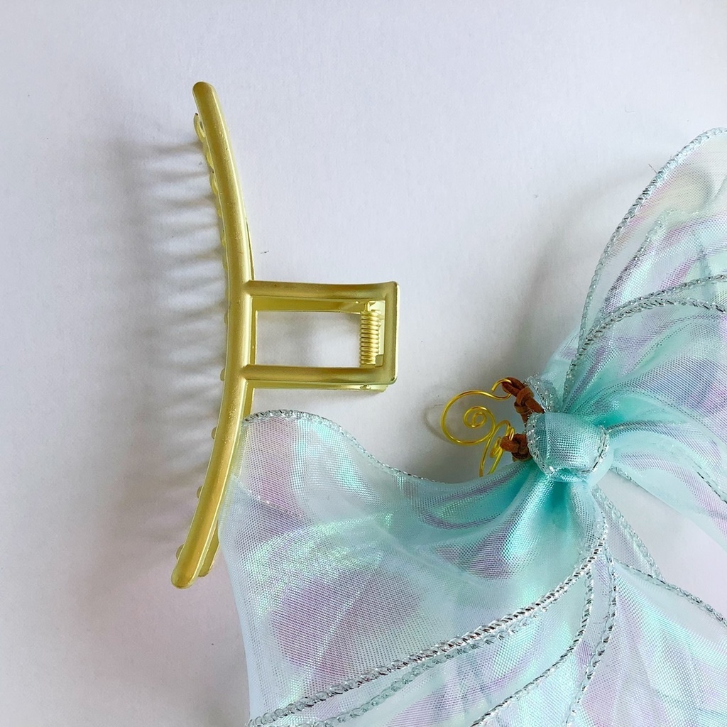 透ける偏光リボンのバンスクリップ