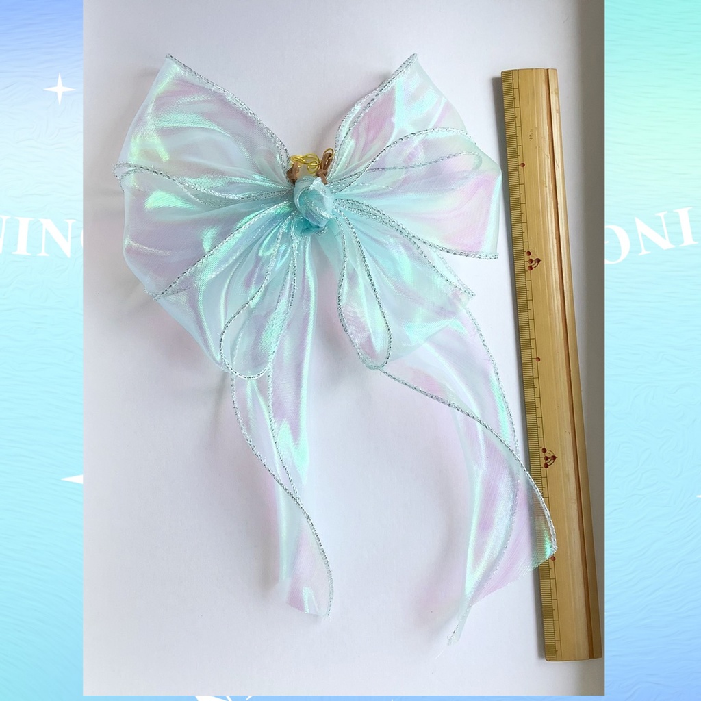 透ける偏光リボンのバンスクリップ