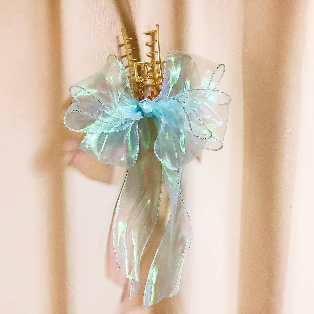 透ける偏光リボンのバンスクリップ