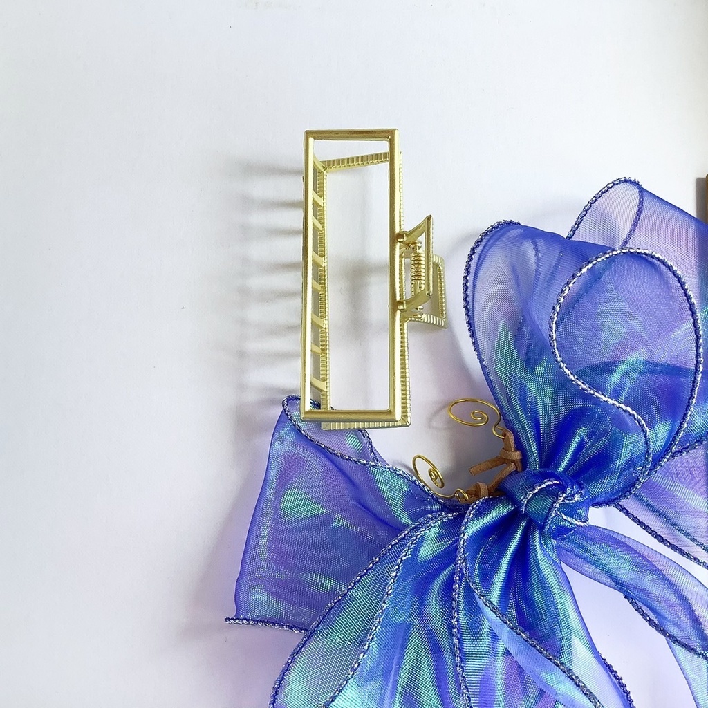 透ける偏光リボンのバンスクリップ