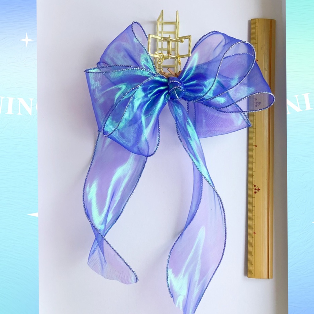 透ける偏光リボンのバンスクリップ