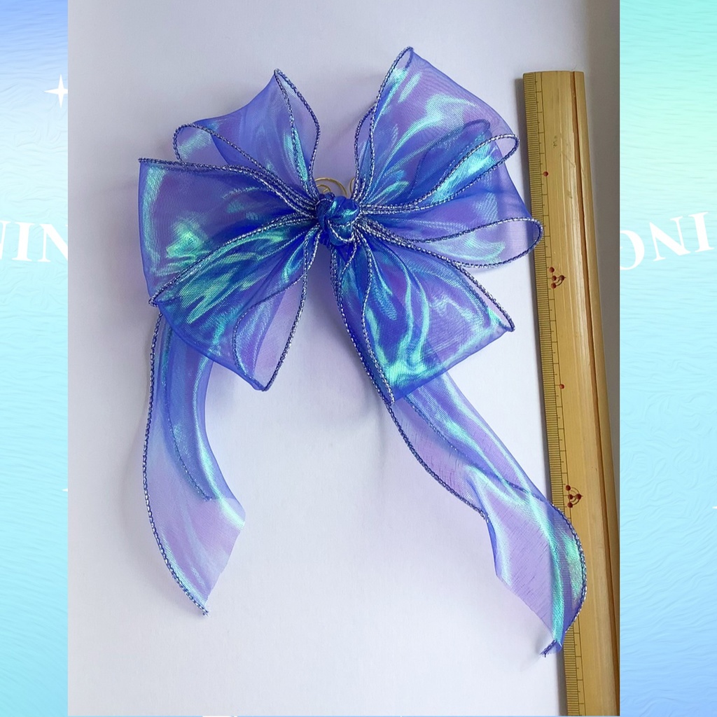 透ける偏光リボンのバンスクリップ