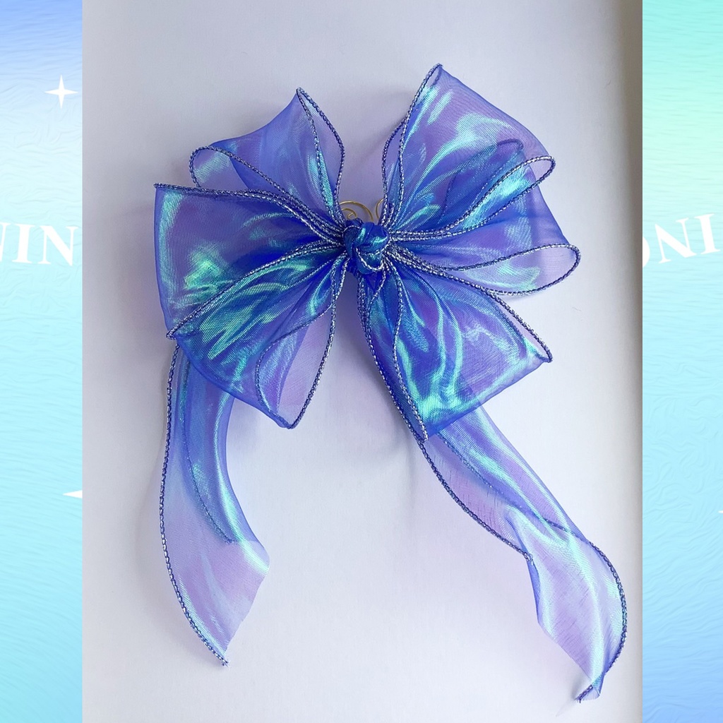 透ける偏光リボンのバンスクリップ