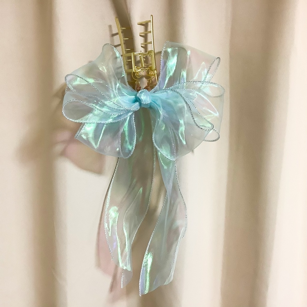 透ける偏光リボンのバンスクリップ