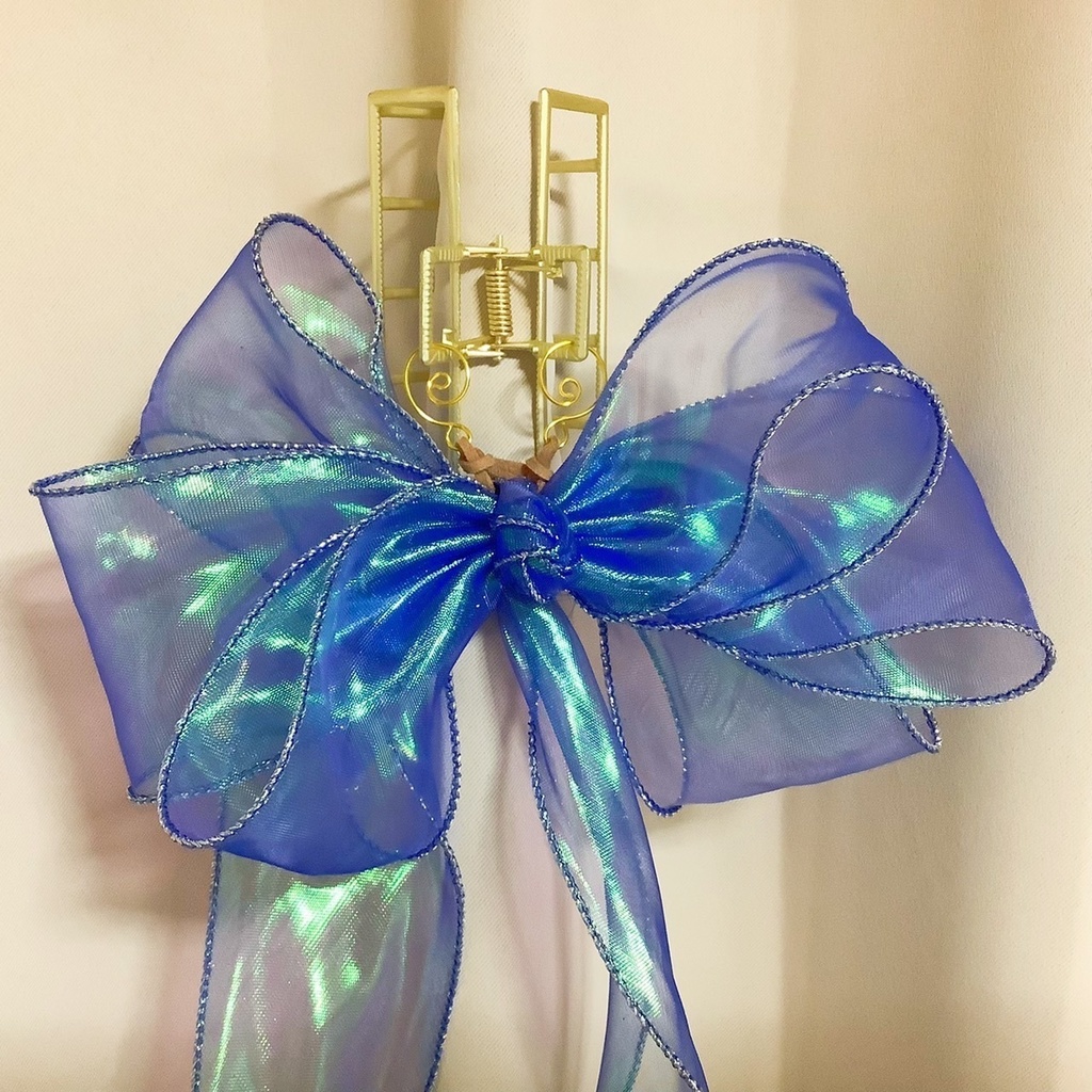 透ける偏光リボンのバンスクリップ