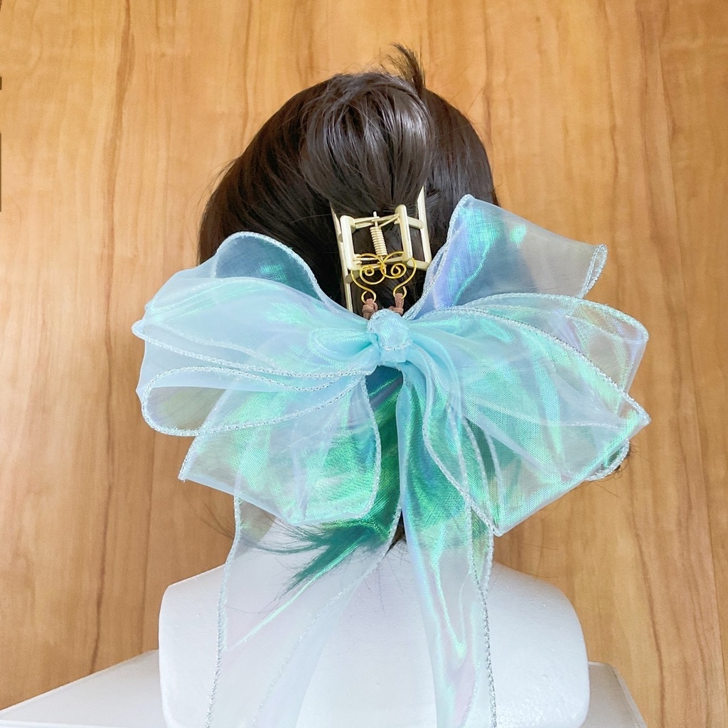 透ける偏光リボンのバンスクリップ