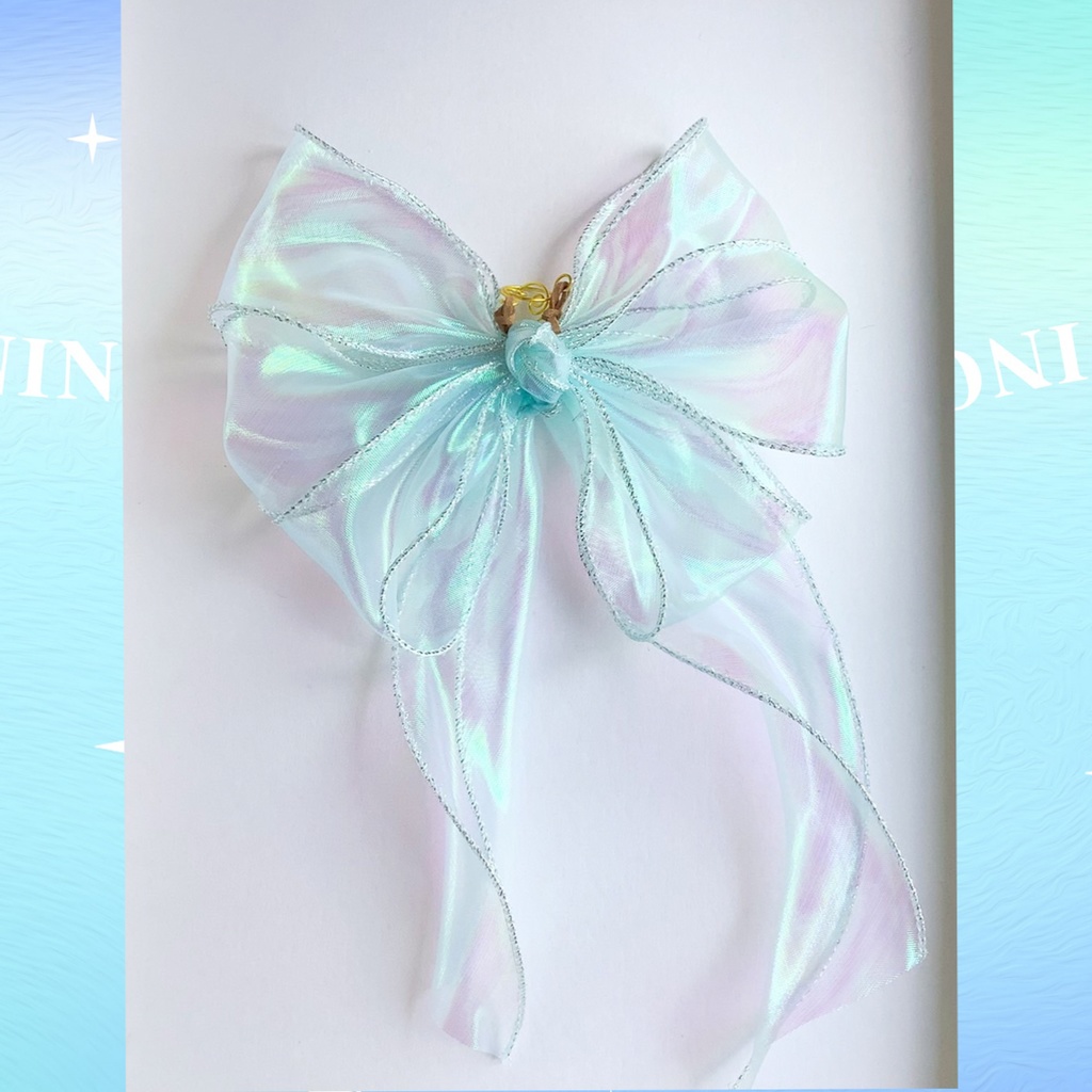 透ける偏光リボンのバンスクリップ