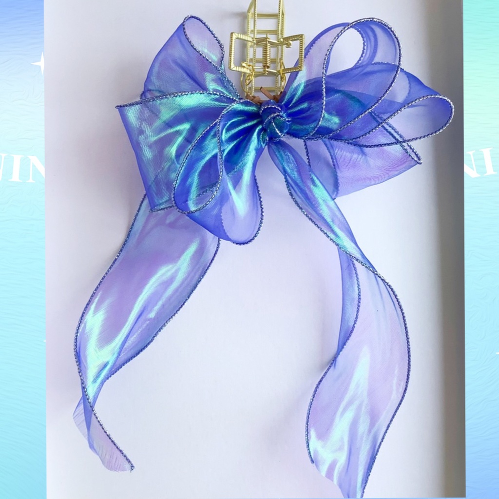 透ける偏光リボンのバンスクリップ