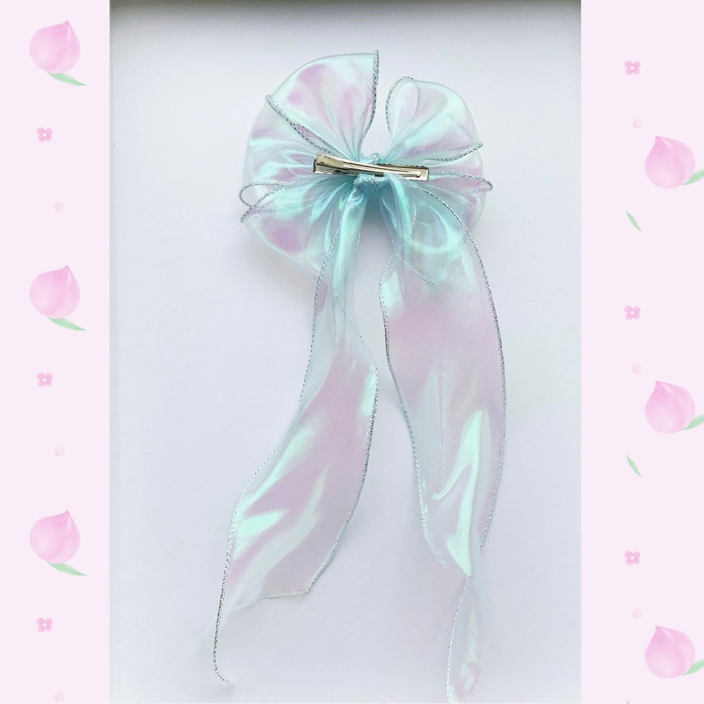 浴衣にも!偏光リボンのヘアクリップ