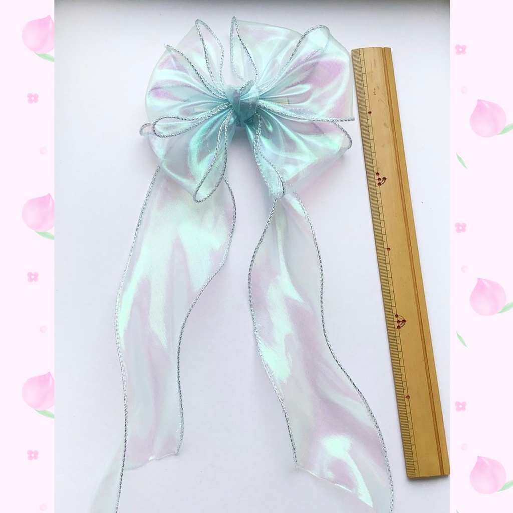 浴衣にも!偏光リボンのヘアクリップ