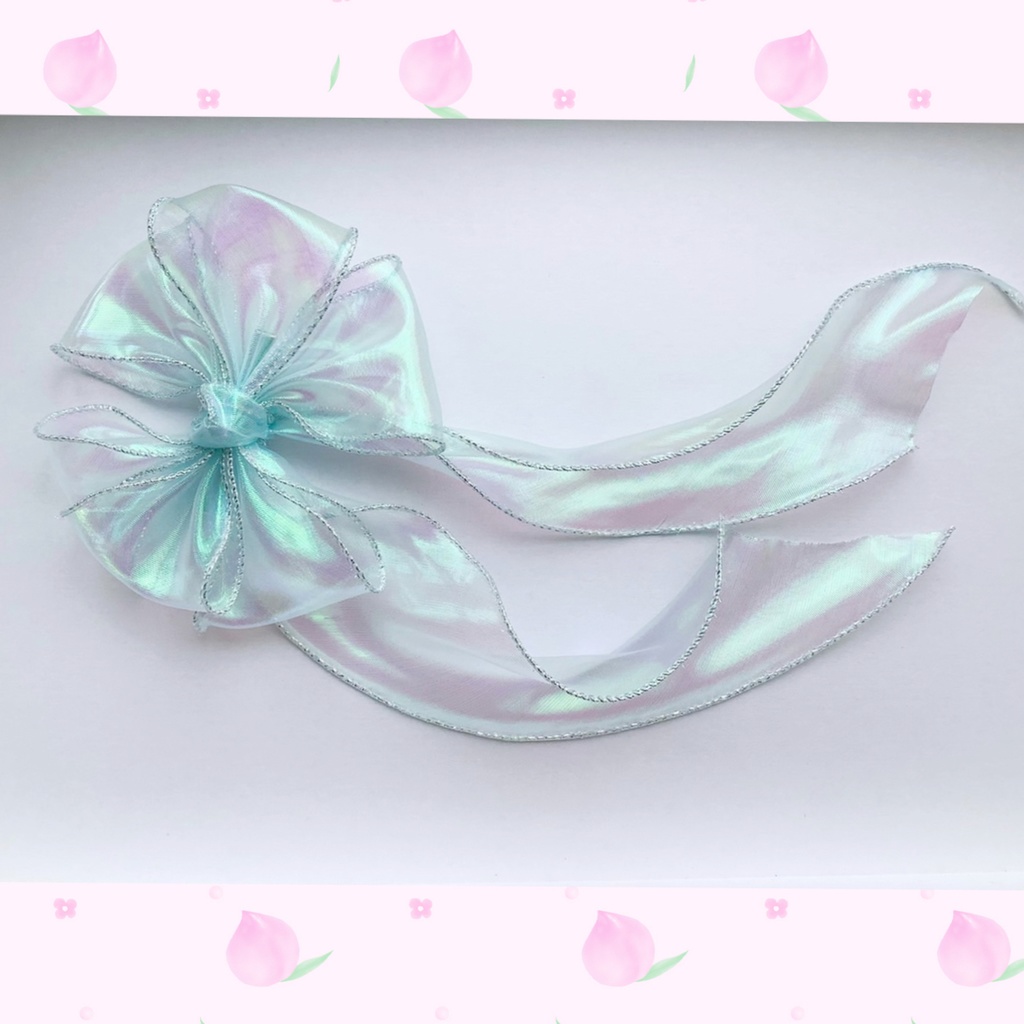 浴衣にも!偏光リボンのヘアクリップ