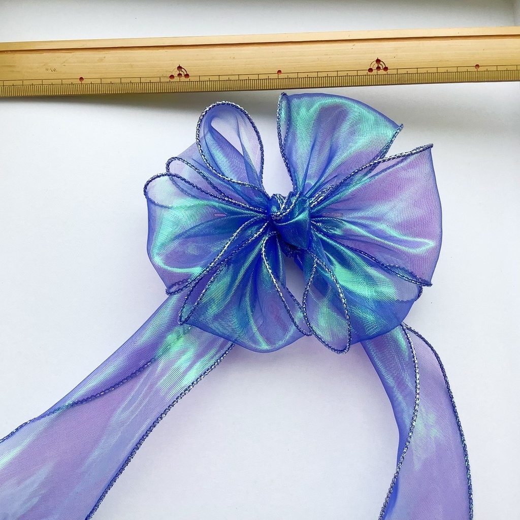 浴衣にも!偏光リボンのヘアクリップ