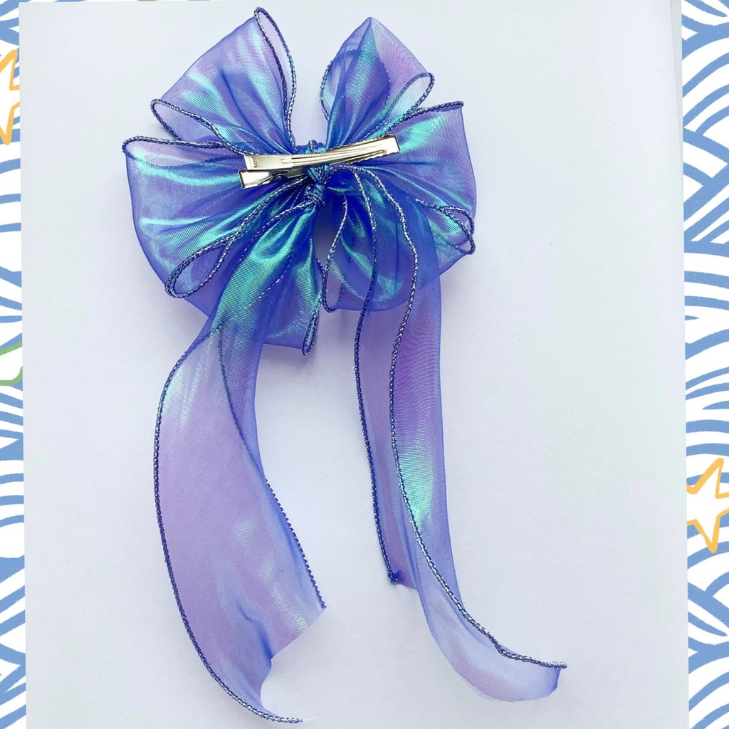 浴衣にも!偏光リボンのヘアクリップ