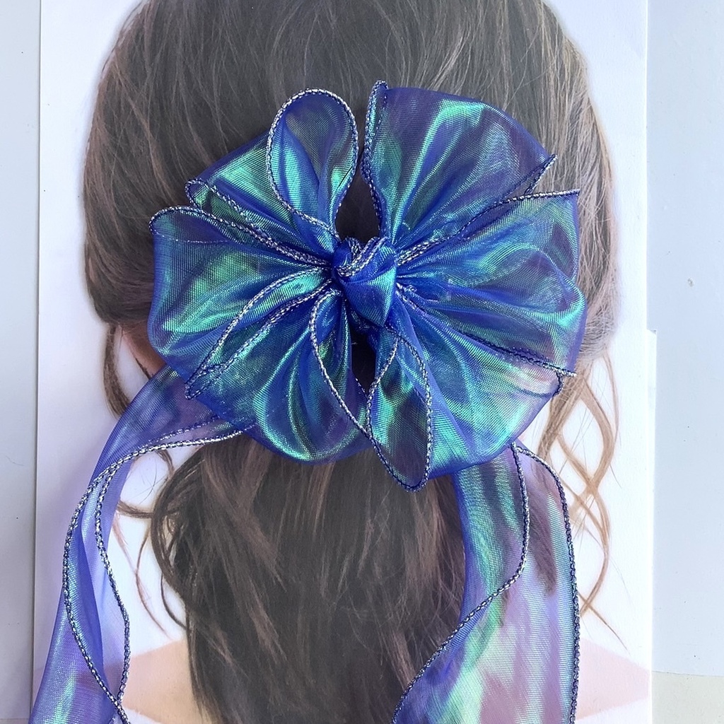 浴衣にも!偏光リボンのヘアクリップ