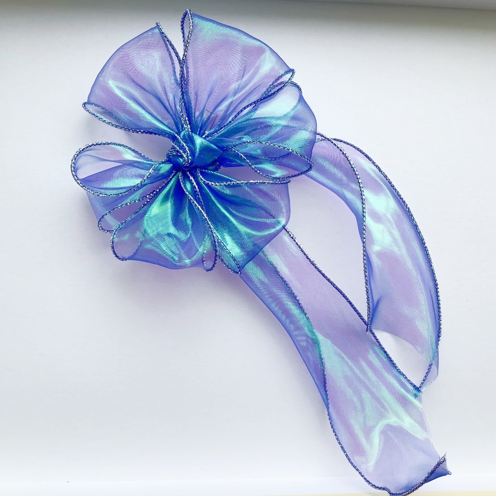 浴衣にも!偏光リボンのヘアクリップ