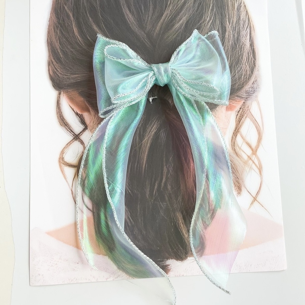 浴衣にも!偏光リボンのヘアクリップ