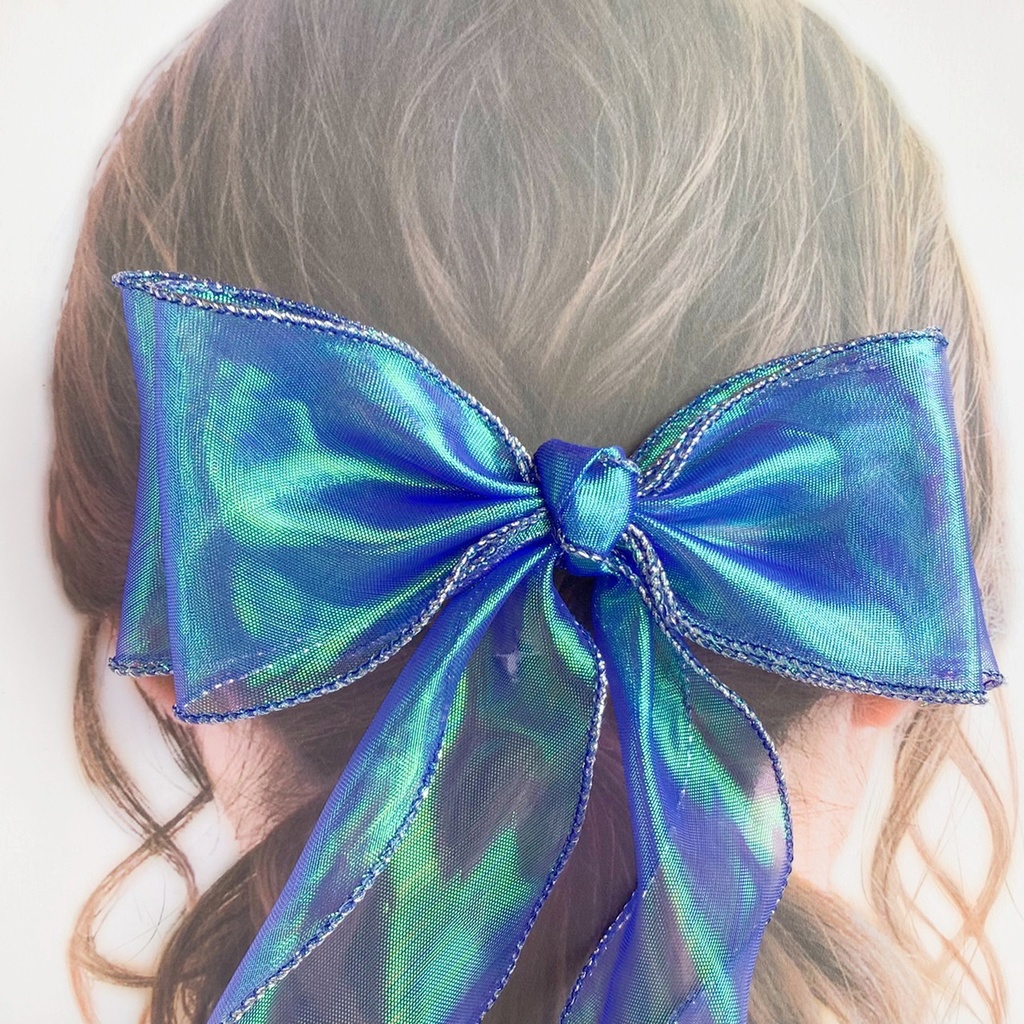 浴衣にも!偏光リボンのヘアクリップ