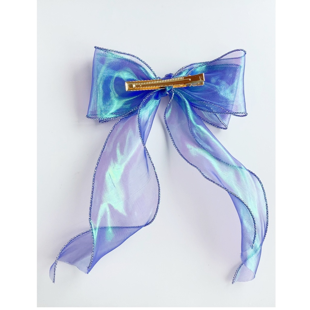 浴衣にも!偏光リボンのヘアクリップ