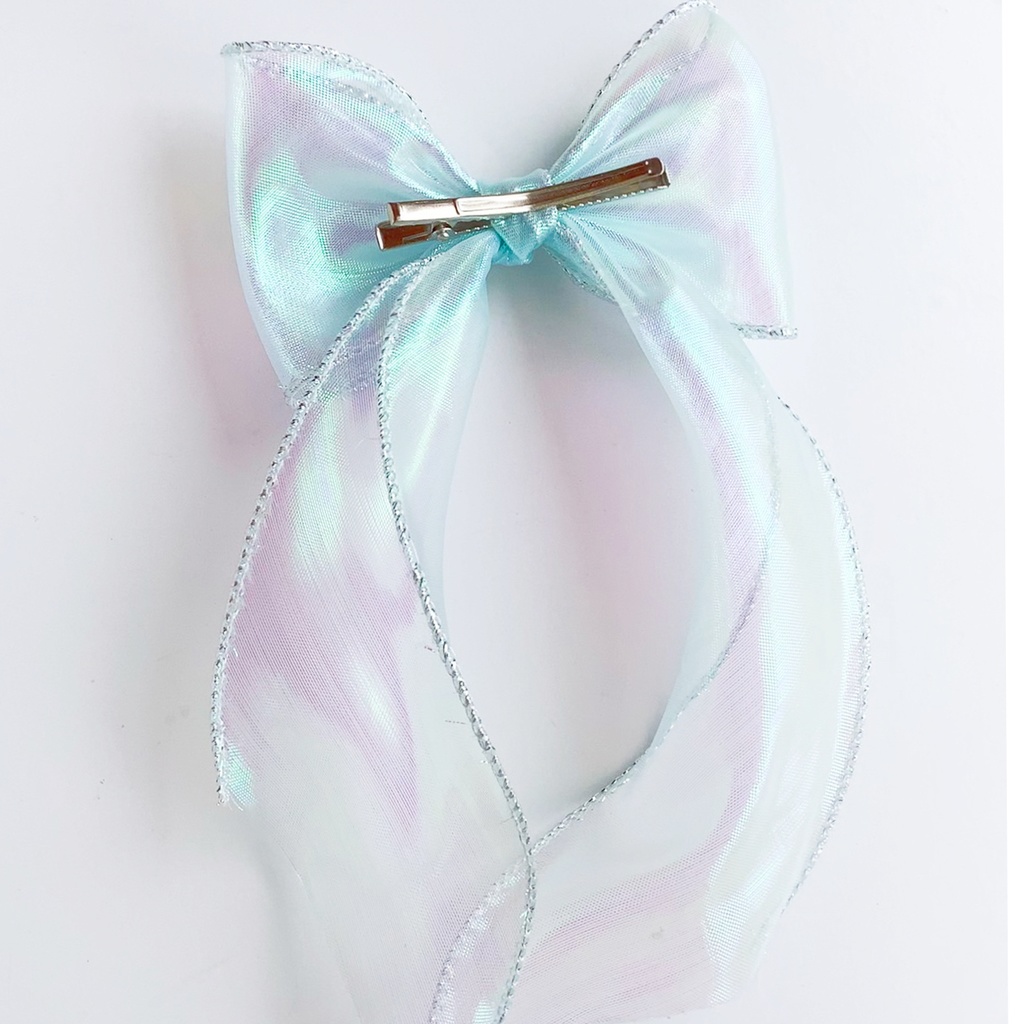 浴衣にも!偏光リボンのヘアクリップ