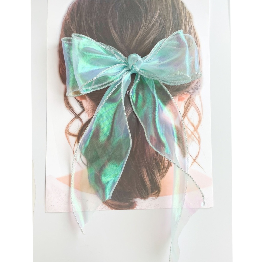 浴衣にも!偏光リボンのヘアクリップ