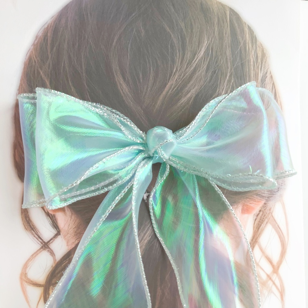 浴衣にも!偏光リボンのヘアクリップ